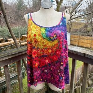 Unbranded Rainbow Floral Butterfly Tank Top Women’s Plus Size 4X